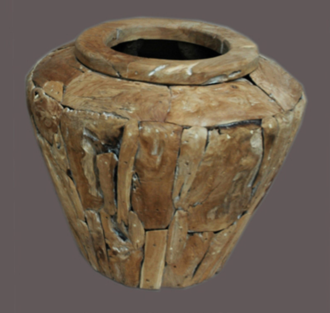 AFD Coastal Wide Teak Vase Décor AFD Natural 