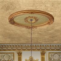 Thumbnail for AFD Golden Rocaille Oval Chandelier Ceiling Medallion Medallions AFD Multi-Colored 