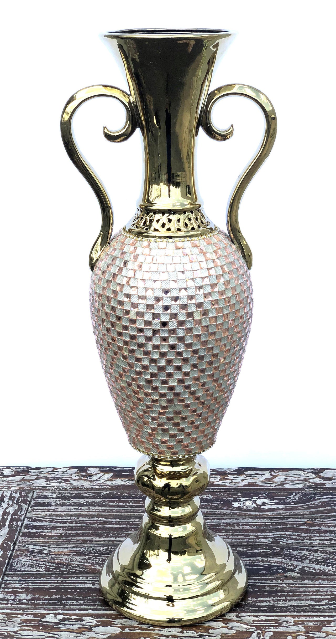 AFD Rose Crystal Tall Vase Décor AFD Multi-Colored 
