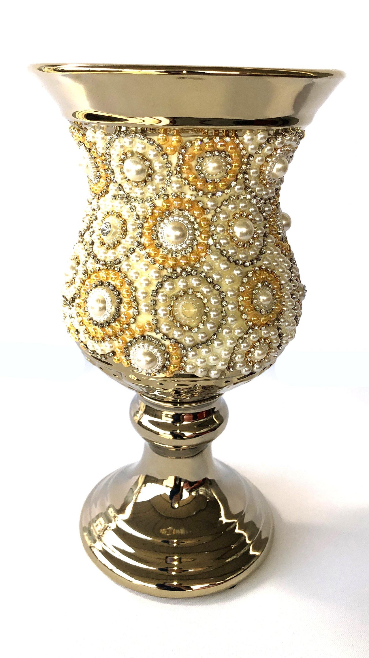 AFD Radiant Pearl Vase Décor AFD Gold, Crystal 