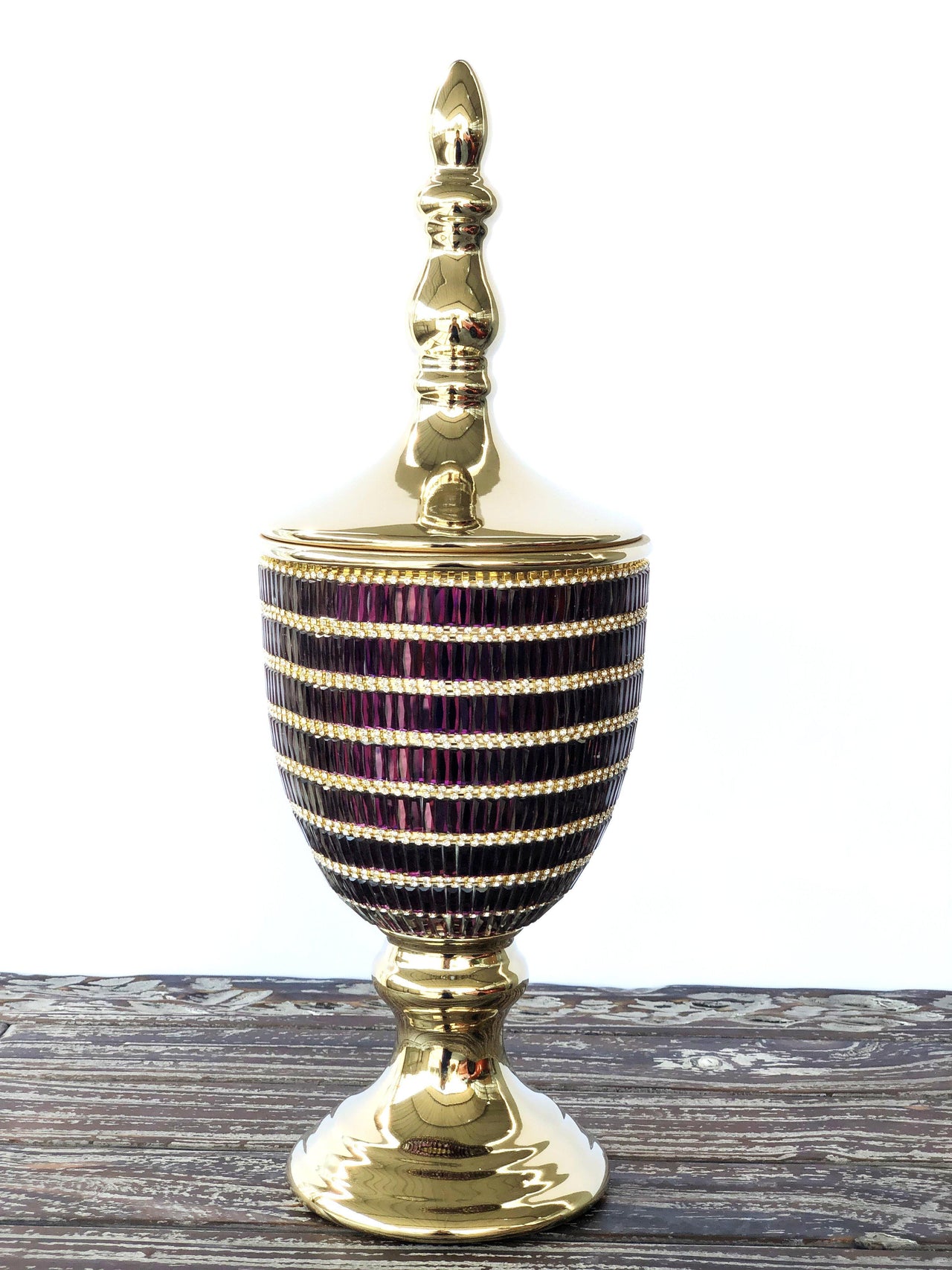 AFD Duchess Finial Urn Urns AFD Purple, Gold 