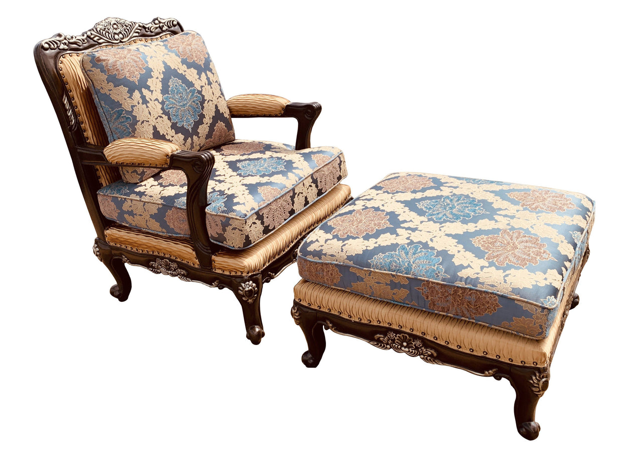 AFD Alicia Charlotte Chair and Ottoman Ottomans AFD Multi-Colored 