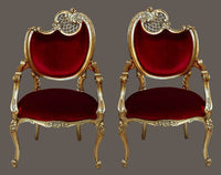 Thumbnail for AFD Pair of French Rococo Fireside Chairs Chairs AFD Multi-Colored 