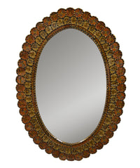 Thumbnail for AFD Peruvian Painted Glass Scalloped Mirror Mirrors AFD Multi-Colored 