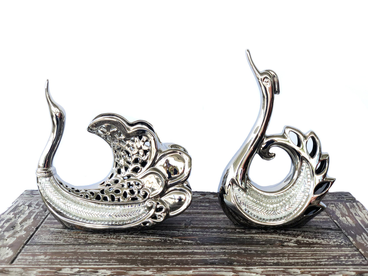 AFD Princess Swan Vase Set of 2 Décor AFD Silver 