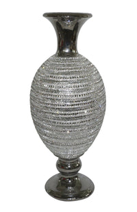 Thumbnail for AFD Princess Rounded Vase Décor AFD Crystal, Silver 