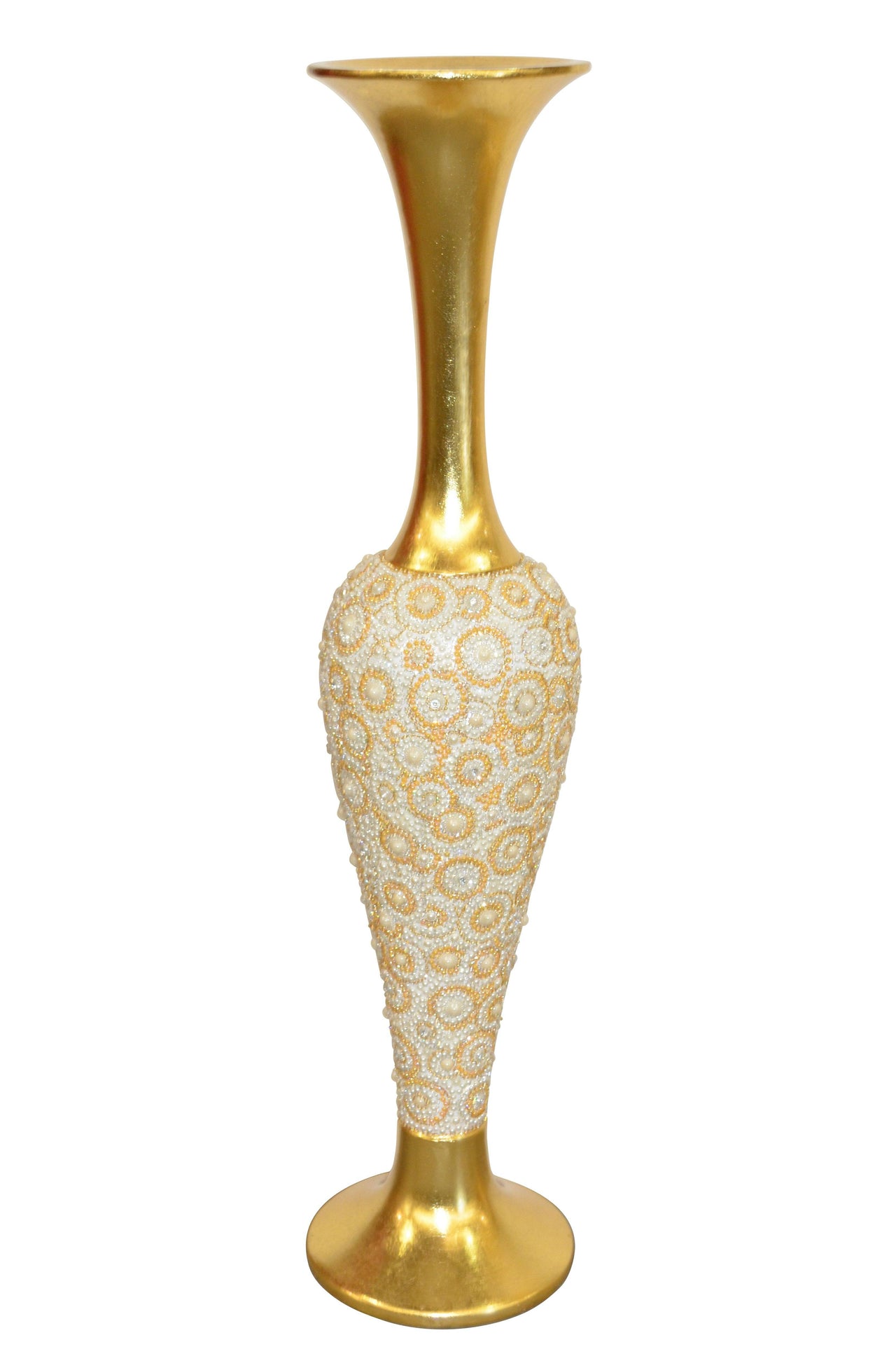 AFD Radiant Pearl Tall Vase Décor AFD Gold, Crystal 