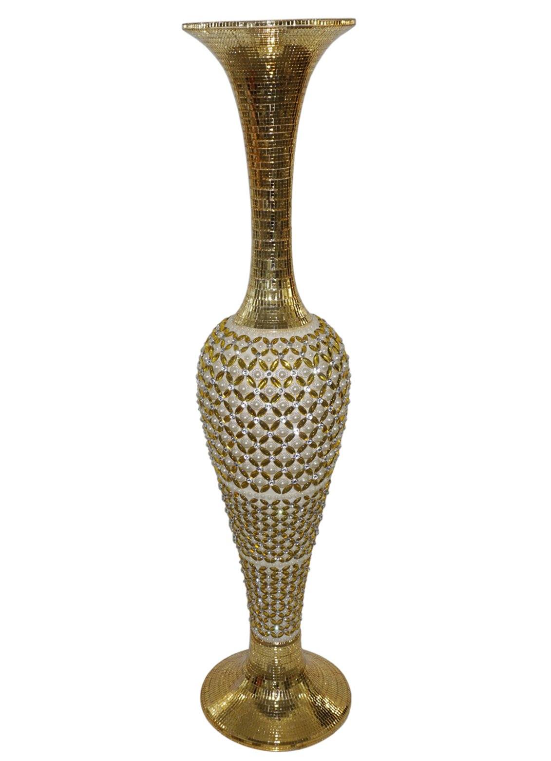 AFD Golden Pearl Tall Vase Décor AFD Gold, Crystal 