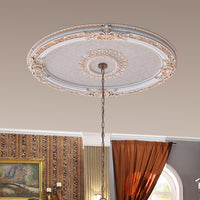 Thumbnail for AFD French Blanco Oval Chandelier Ceiling Medallion Medallions AFD Multi-Colored 
