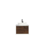 Thumbnail for Eviva Santa Monica 30″ Wall Mount Bathroom Vanity w/ Solid Surface Sink Vanity Eviva Rosewood 