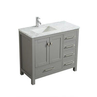 Thumbnail for Eviva London 36″ x 18″ Transitional Bathroom Vanity w/ White Carrara Top Vanity Eviva 
