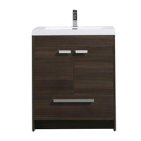 Thumbnail for Eviva Lugano 30″ Modern Bathroom Vanity w/ White Integrated Top Vanity Eviva Gray Oak 