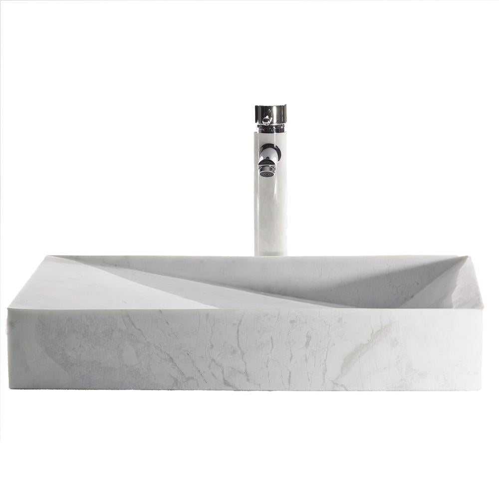 Eviva Slope 21 in. White Carrara Marble Vessel Sink Bathroom Vanity Eviva 