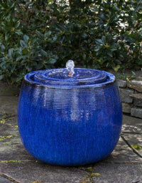 Thumbnail for Campania International Glazed Pottery Boden Fountain Fountain Campania International Riviera Blue 
