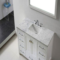 Thumbnail for Eviva Aberdeen 42″ Transitional Bathroom Vanity w/ White Carrara Top Vanity Eviva 