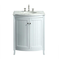 Thumbnail for Eviva Odessa Zinx+® 24″ White Bathroom Vanity with White Carrera Marble Counter-top and Porcelain Sink Bathroom Vanity Eviva 