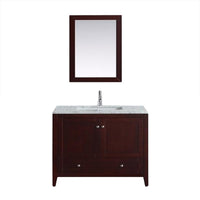 Thumbnail for Eviva Lime 30″ Bathroom Vanity Teak(Dark Brown) with White Jazz Marble Carrera Top Bathroom Vanity Eviva 