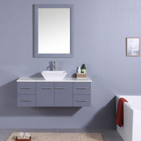 Thumbnail for Totti Wave 48″ Modern Bathroom Vanity w/ Super White Man-Made Stone Top & Sink Vanity Eviva 