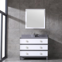 Thumbnail for Eviva Sydney 42 Inch Bathroom Vanity with Solid Quartz Counter-top Vanity Eviva White/Grey 