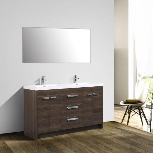 Eviva Lugano 60″ Modern Double Sink Bathroom Vanity w/ White Integrated Top Vanity Eviva 