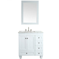 Thumbnail for Eviva Acclaim 28″ Transitional Bathroom Vanity w/ White Carrara Top Vanity Eviva White 