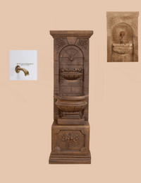 Thumbnail for St. Helena Outdoor Cast Stone Garden Fountain W/ Base and For Spout Fountain Tuscan 
