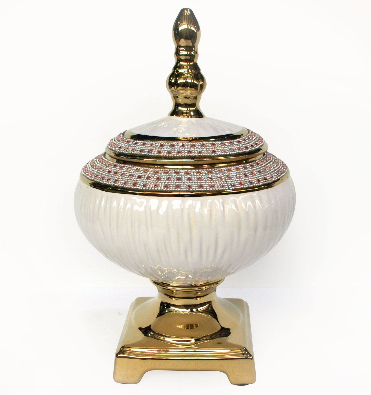 AFD White Porcelain Cask with Jewels Boxes AFD White, Gold, Blush 