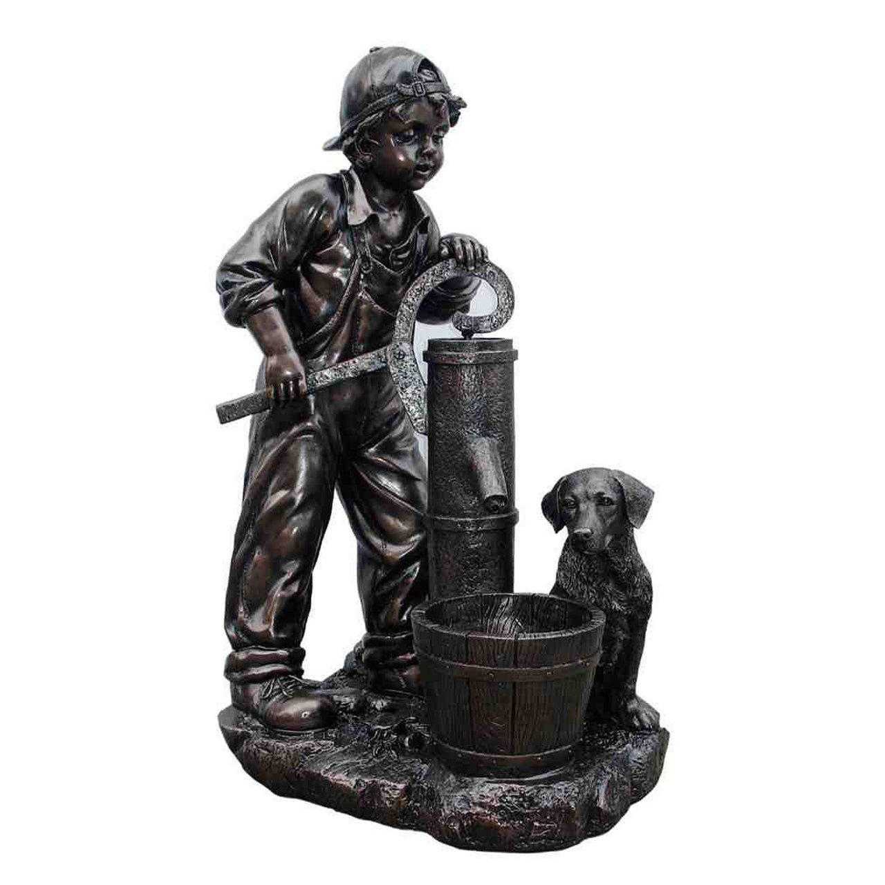 AFD Boy Pumping Water Fountain Décor AFD Bronze 