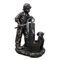Thumbnail for AFD Boy Pumping Water Fountain Décor AFD Bronze 