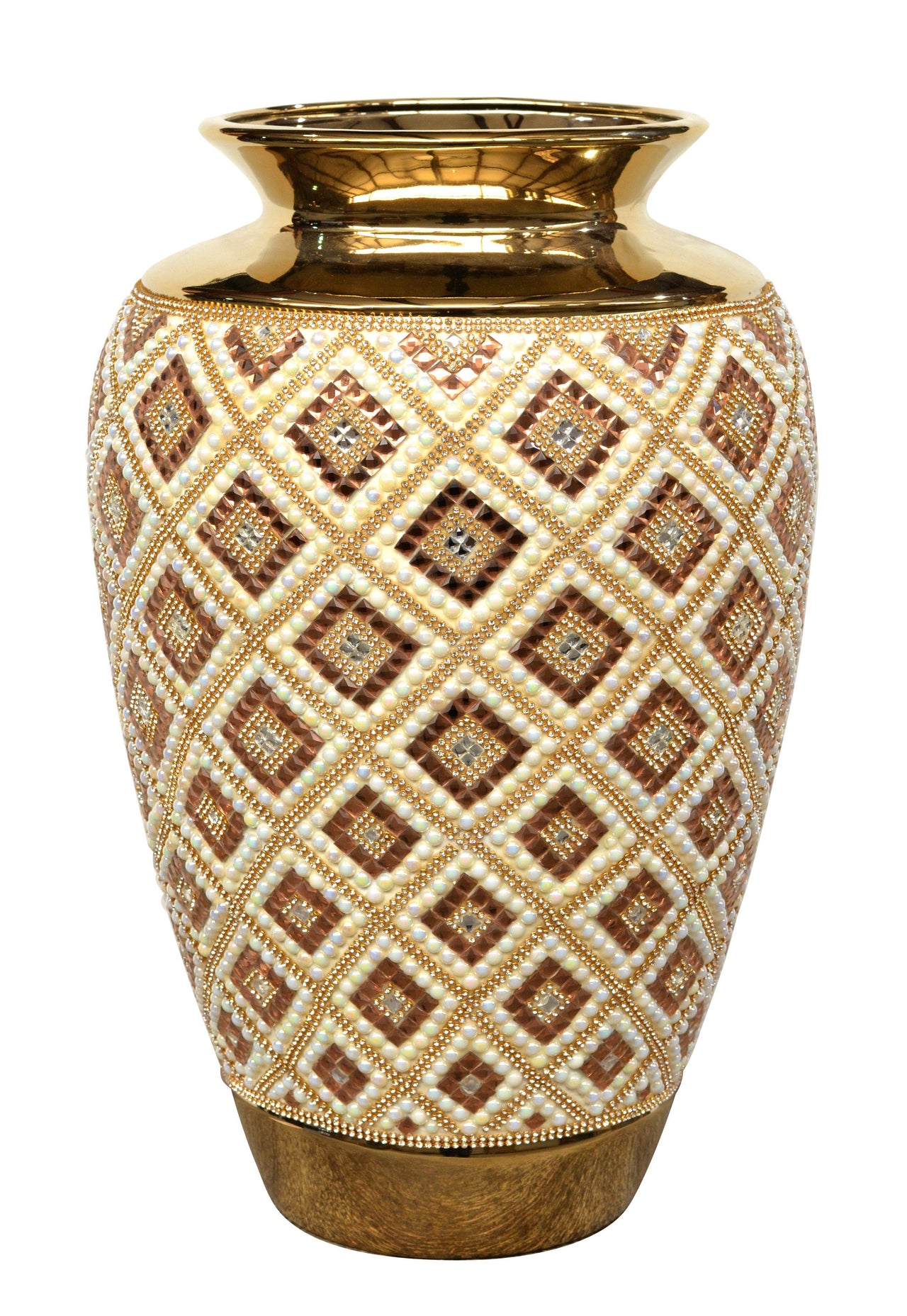 AFD Tartan Jeweled Vase Décor AFD Multi-Colored 