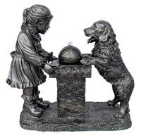 Thumbnail for AFD Small Girl and Dog Founatin Décor AFD Bronze 