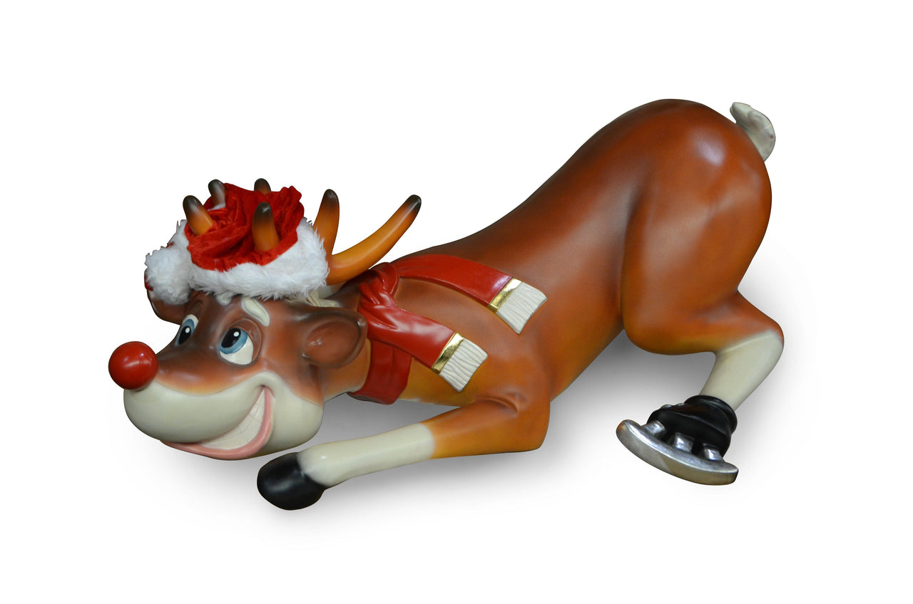 AFD Funny Reindeer Skating Statuary AFD Multi-Colored 