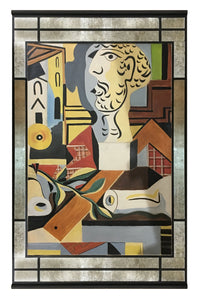 Thumbnail for AFD Picasso Style Manly Stubble Mirrored Framed Art Décor AFD Multi-Colored 
