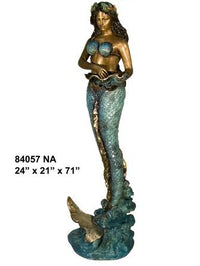 Thumbnail for AFD Mermaid Holding Shell in Special Patina Décor AFD Multi-Colored 