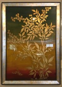 Thumbnail for AFD Golden Burgandy Leafed Wall Art Mirrored Décor AFD Multi-Colored 