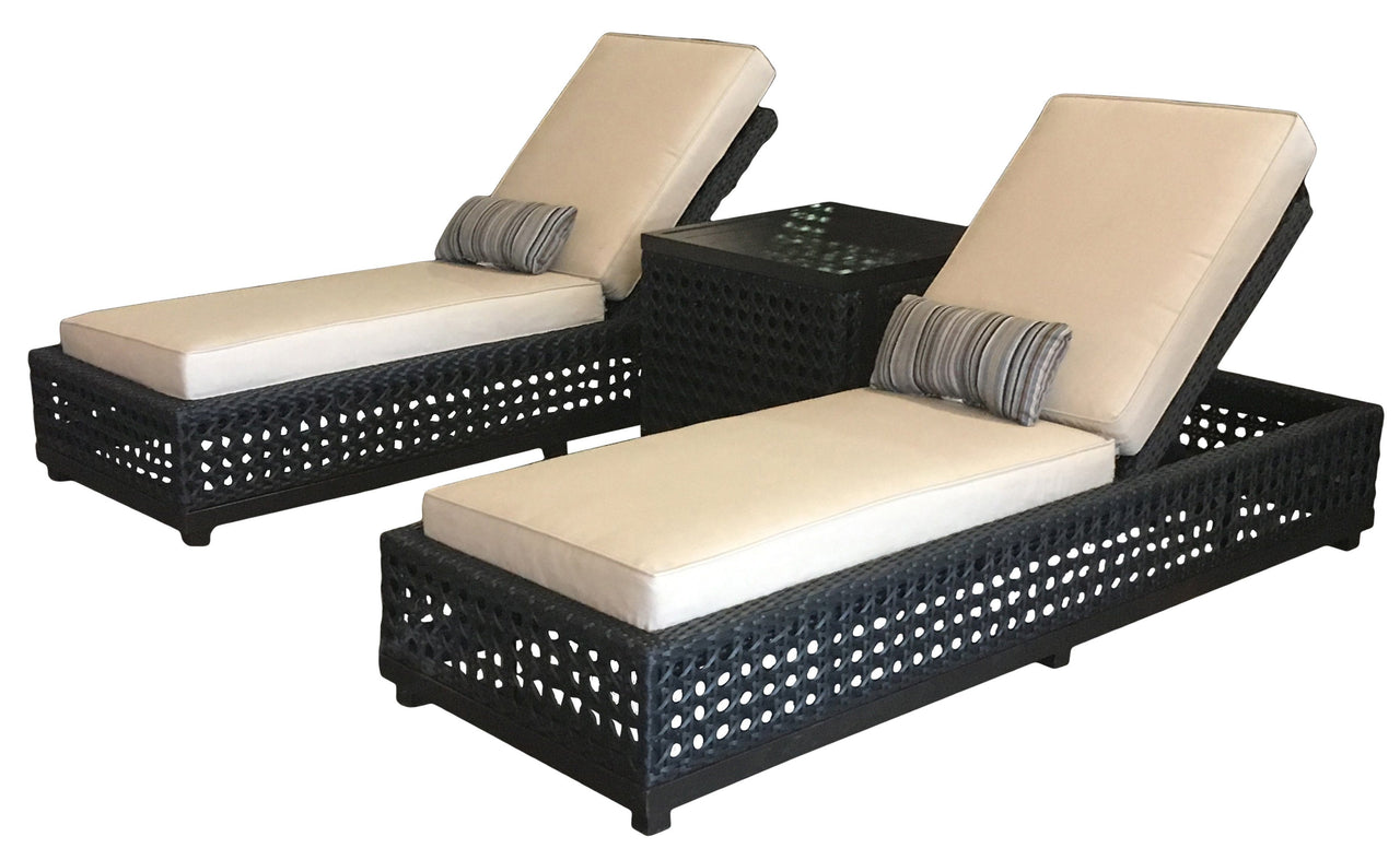 AFD Monterey Outdoor Chaise and Side Table Set of 3 (KIT) Chaise AFD MULTI COLORED 