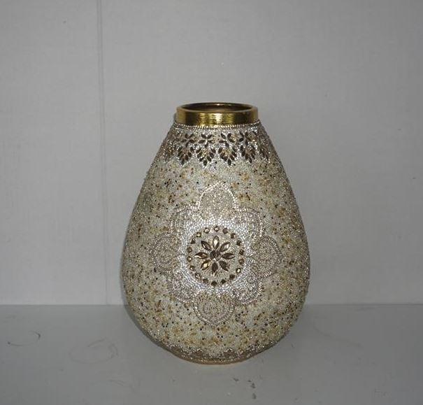 AFD Insculpted Vase Décor AFD WHITE / GOLD / YELLOW 