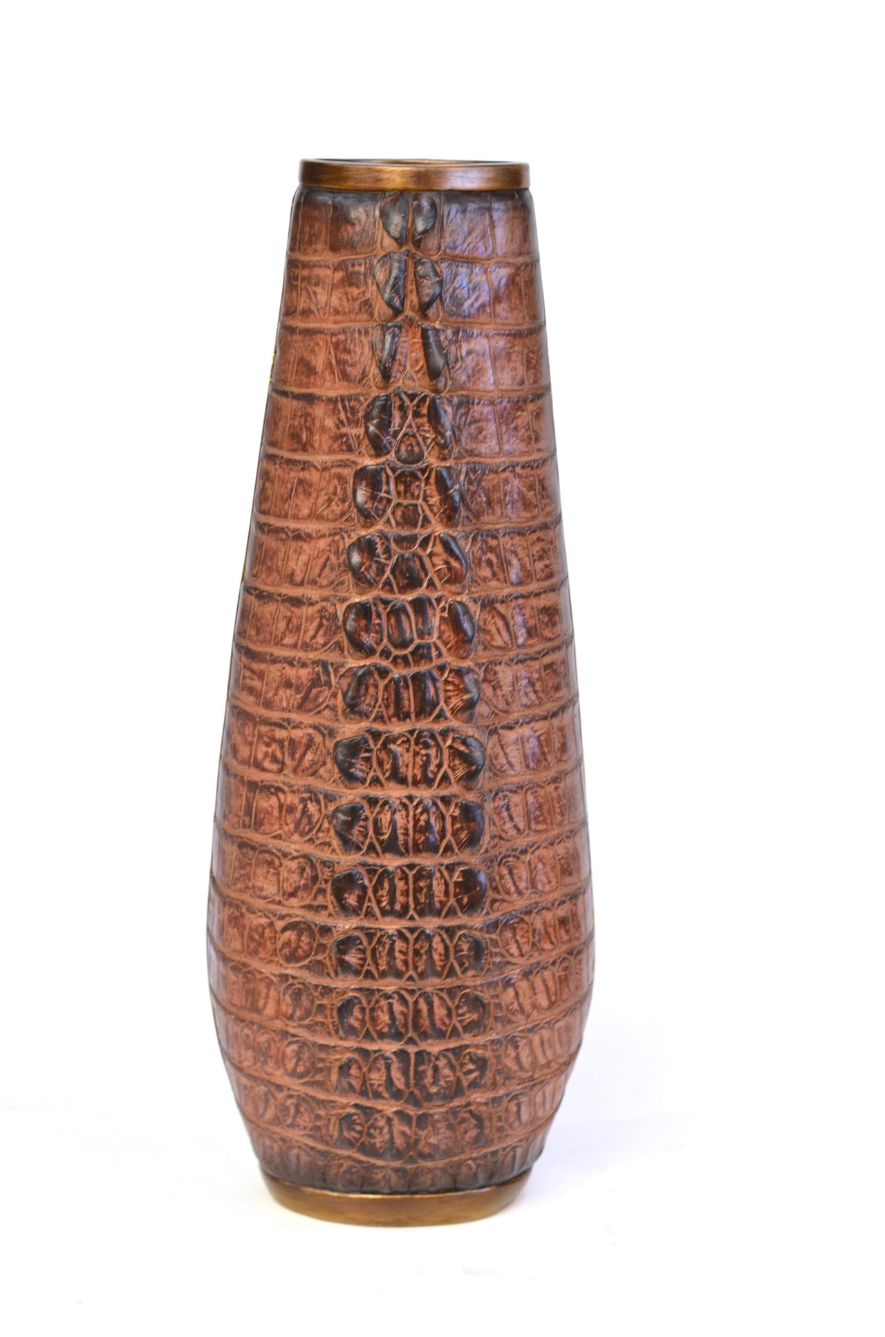 AFD Faux Croc Skin Textured Dry Flower Vase Décor AFD MULTI COLORED 