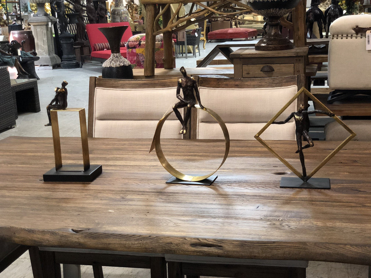 AFD Men on Metal Stands Set of 3 Décor AFD BLACK / GOLD 