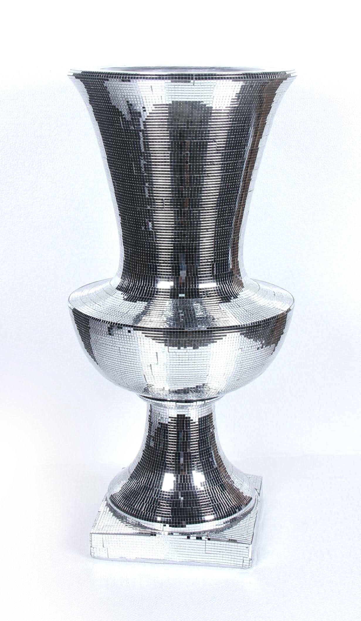 AFD Tall Silver Glass Mosaic Vase Décor AFD SILVER 