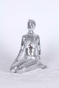 Thumbnail for AFD Silver Glass Mosaic Sitting Lady Décor AFD SILVER 