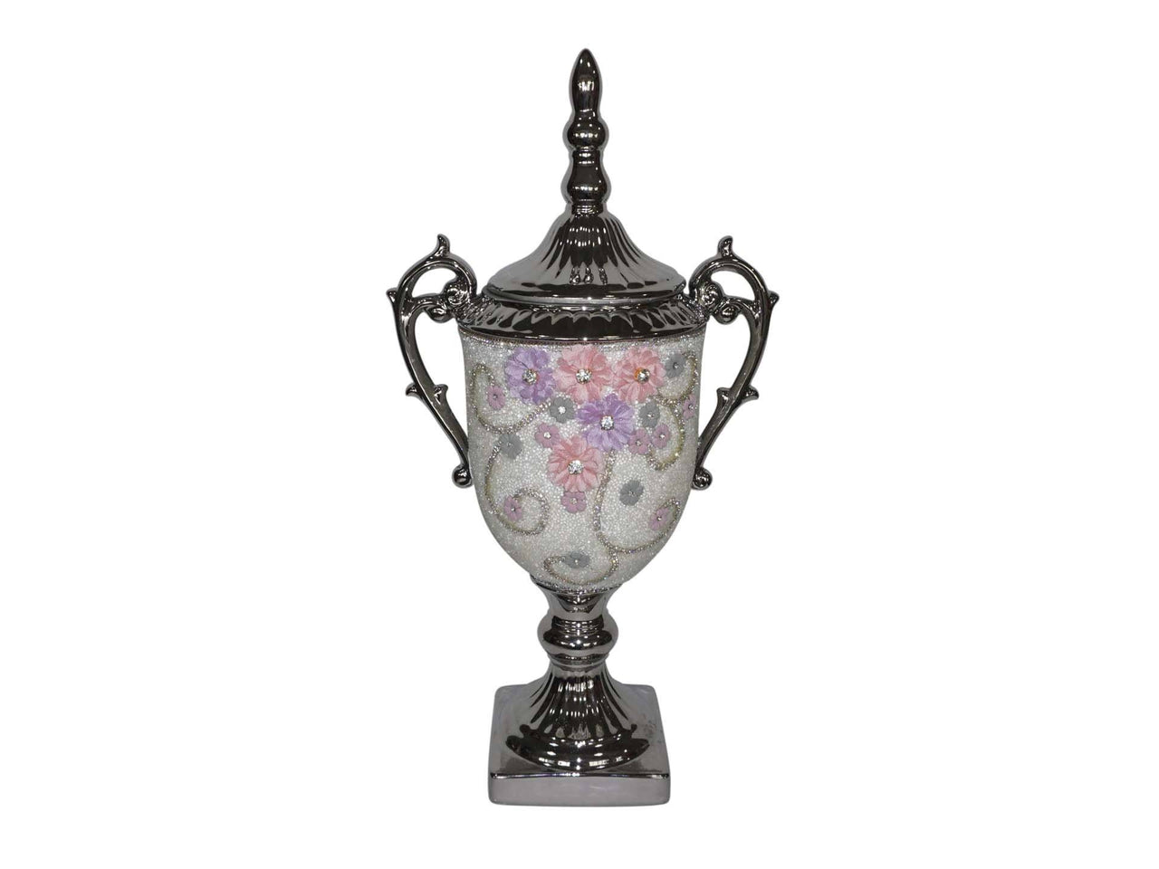 AFD Daisy Crystal Urn With Lid And Handles Boxes AFD Multicolored 