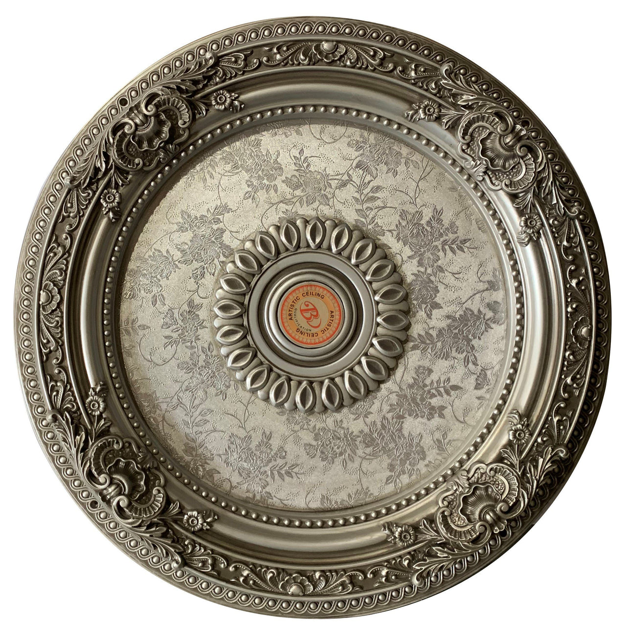 AFD Antique Silver Round Ceiling Medallion Medallions AFD Gray 