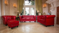 Thumbnail for AFD Classic Chesterfield Sofa Set of 3 Sofa AFD Red 