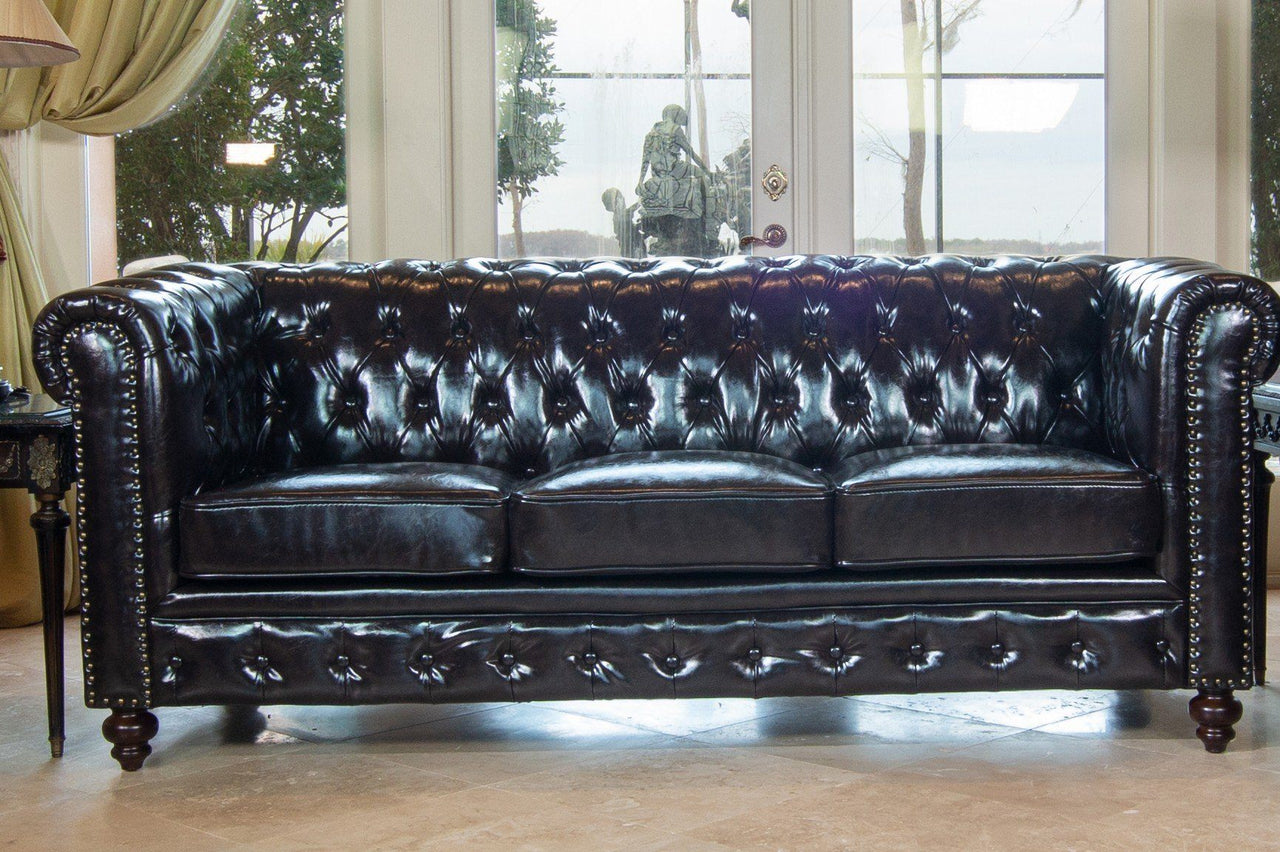 AFD Classic Chesterfield Brown Sofa Sofa AFD Grey Blue 