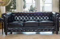 Thumbnail for AFD Classic Chesterfield Brown Sofa Sofa AFD Grey Blue 