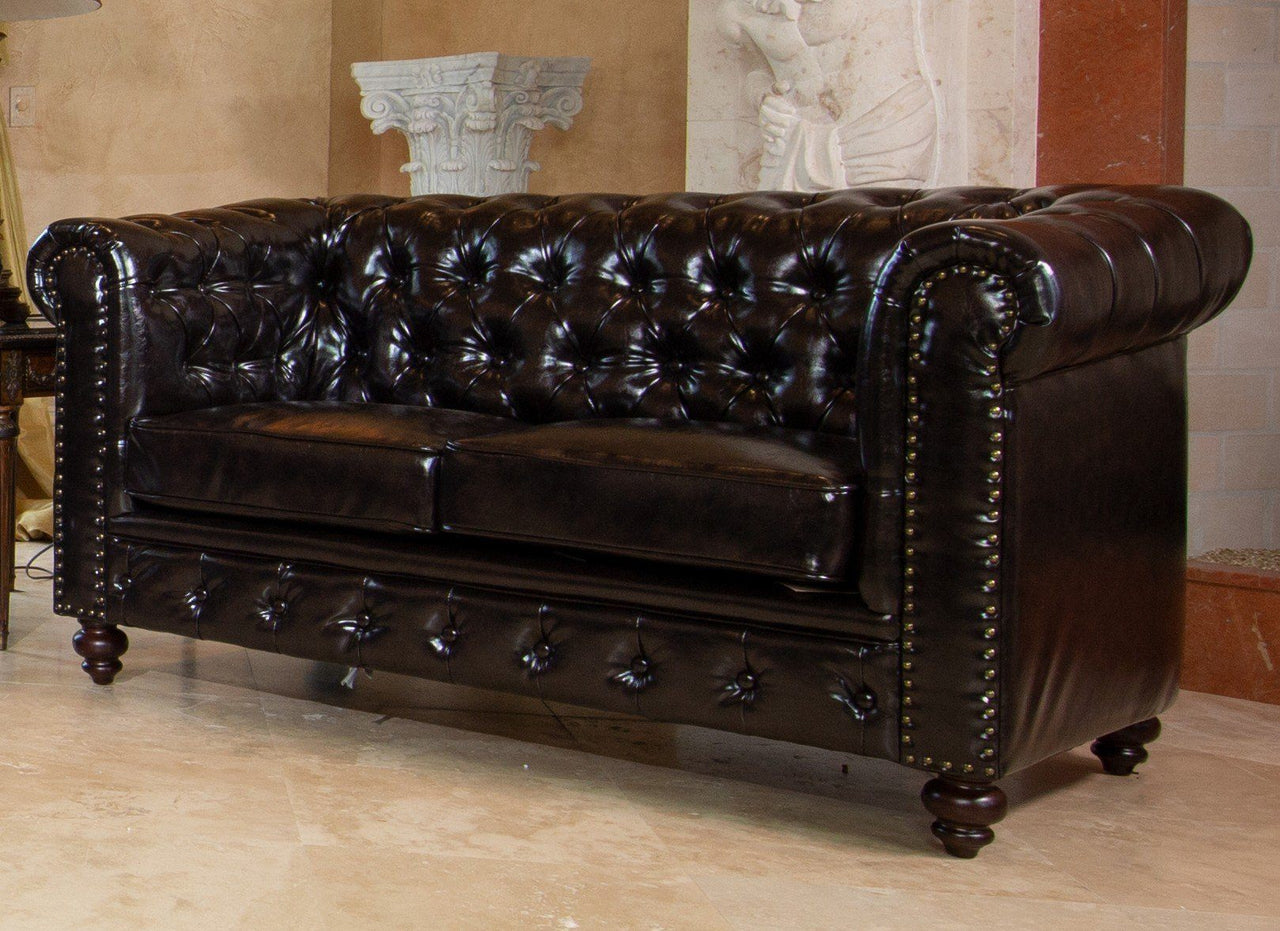 AFD Classic Chesterfield Loveseat Sofa AFD Grey Blue 