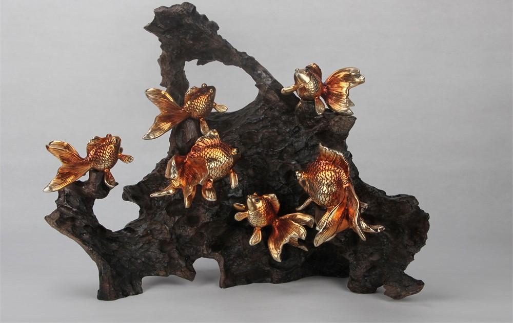 AFD Goldfish And Coral Statue Décor AFD MULTI COLORED 