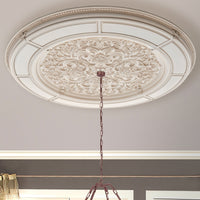 Thumbnail for AFD Alluring Carve Cream Round Ceiling Medallion Medallions AFD White 