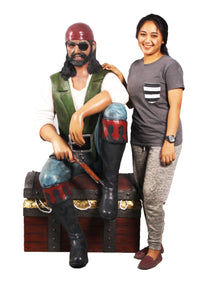 Thumbnail for AFD Pirate Sitting on Chest Statuary AFD Multi 